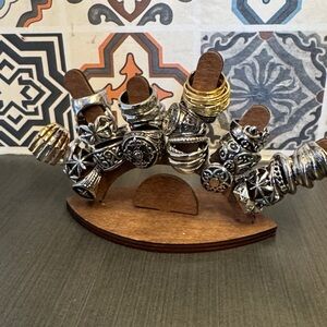 STAINLESS STEEL Silver and Gold Rings LOT (over 20 rings)